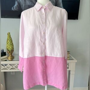 ILinen Pink Linen button down shirt